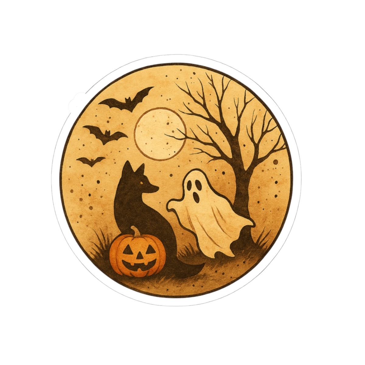 Spooky Fall Stickers Halloween Decor, Ghost & Pumpkin Art, Home Decor, Gift Tags