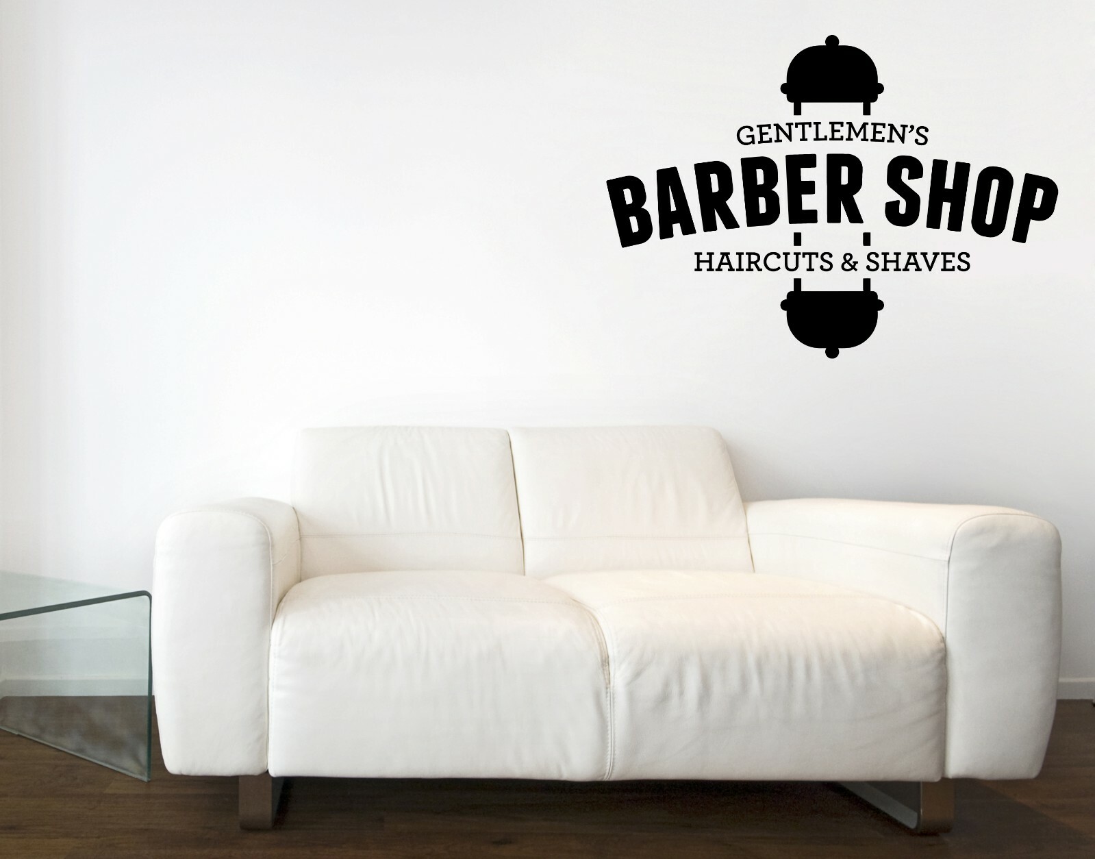 Wall Vinyl Decal Sticker Moustache Haircut Shave Barber Gentlemens Salon (n1541)