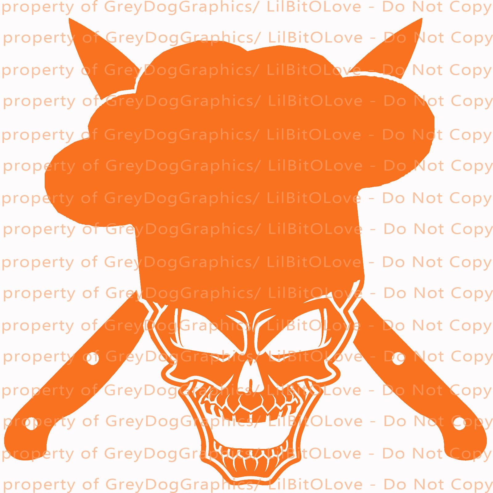 Chef Skull Vinyl Decal Cooking Crossed Knives Sticker Chef's Hat
