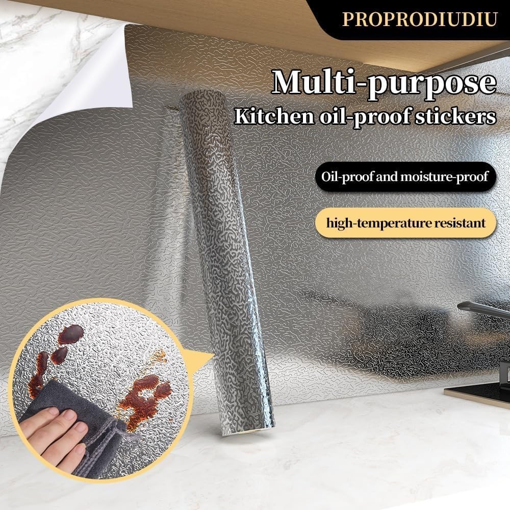 Papel adhesivo aluminio cocina protector contra aceite y agua 15.7×118 encimera