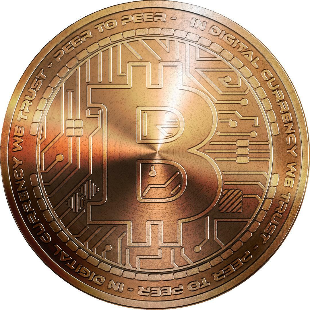 Bronze BITCOIN Cryptocurrency Logo Wall Decal Removable Vinyl Wall Sticker