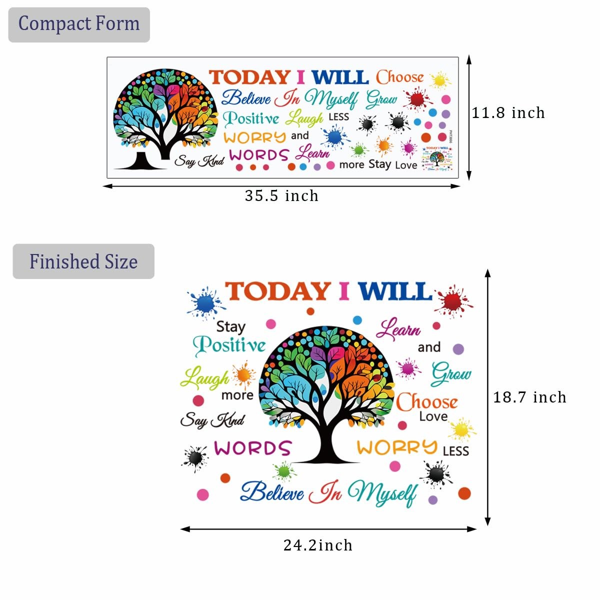 Colorful Inspirational Wall Decals Motivational Quote Today I Will Wall Stick…