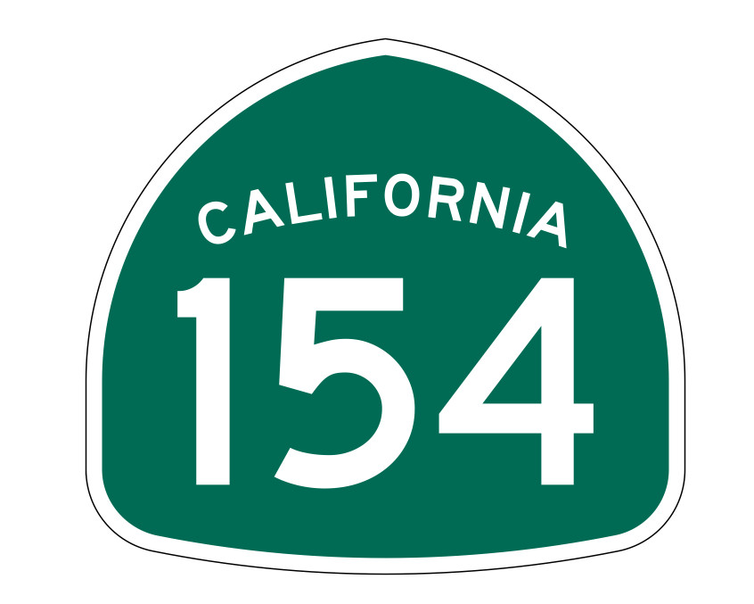 California State Route 154 Sticker Decal R1225 Highway Sign