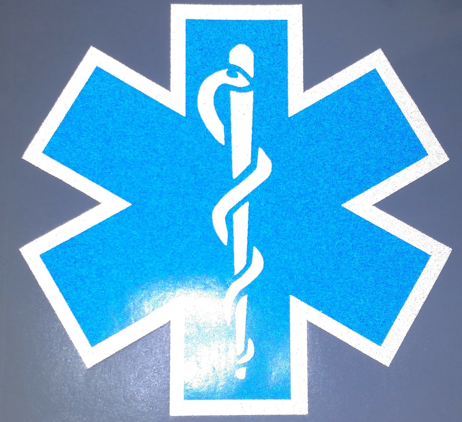 Blue Reflective Vinyl Star Of Life Car or Fire Helmet Decal EMT multiple sizes