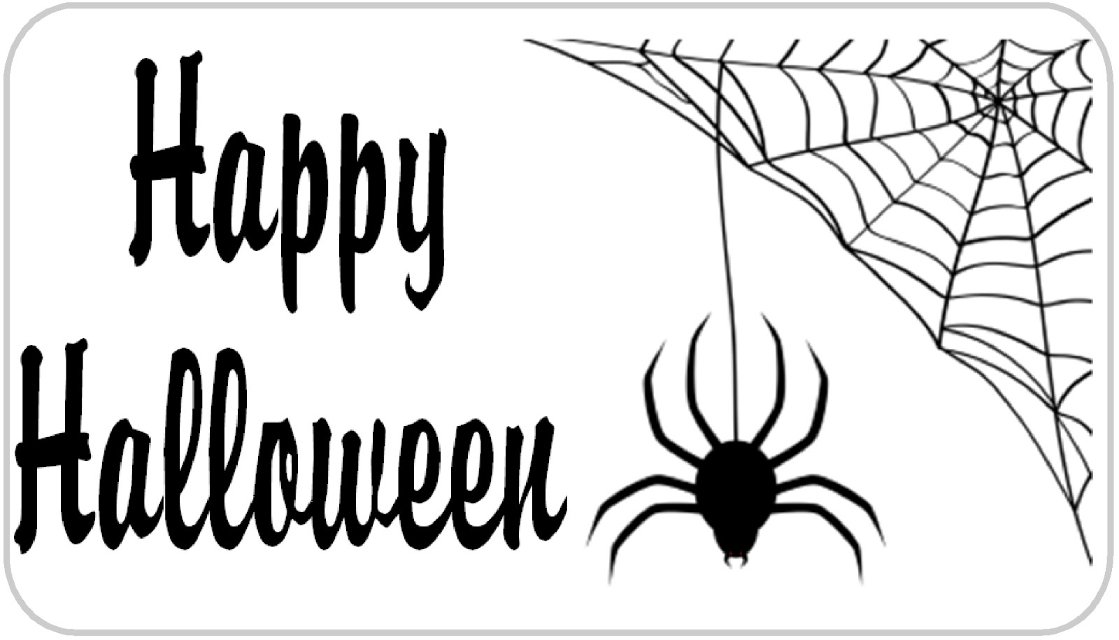 Happy Halloween Spider – 25 Stickers Pack 2.25 x 1.25 inches – Spooky Web