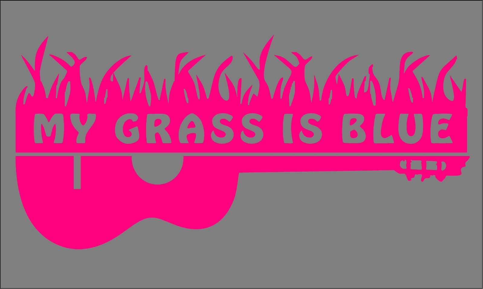 My Grass Is Blue Decal with Guitar Car Vinyl Music Sticker