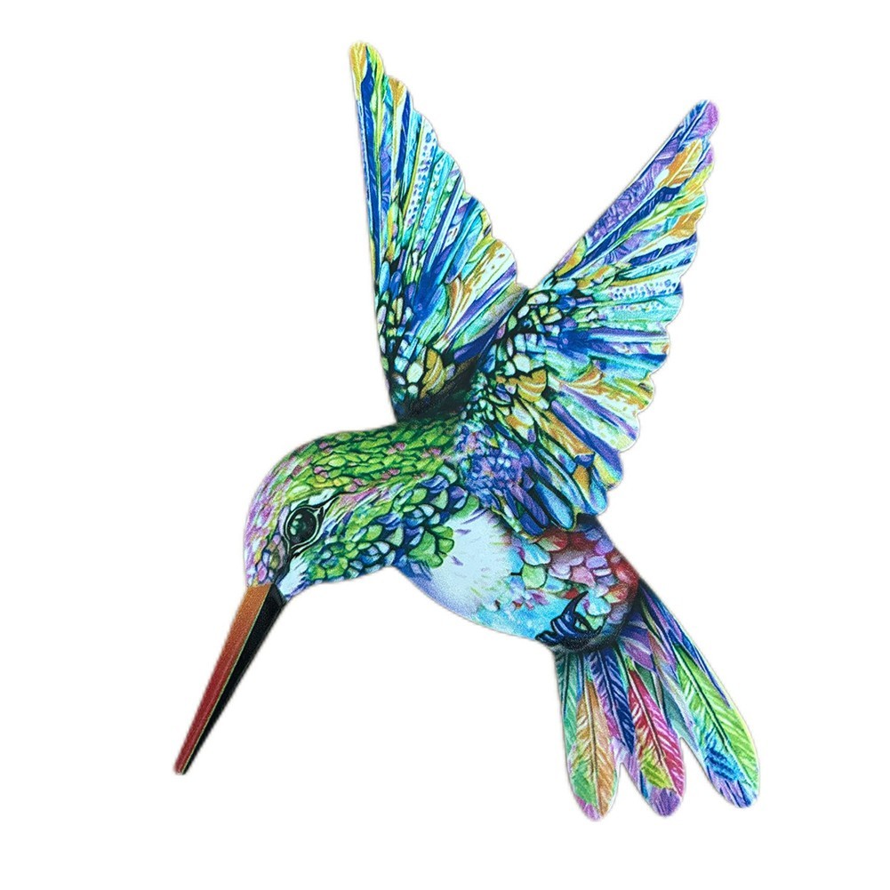 Bright Colorful Hummingbird Metal Wall Decoration for Indoor and Outdoor Use
