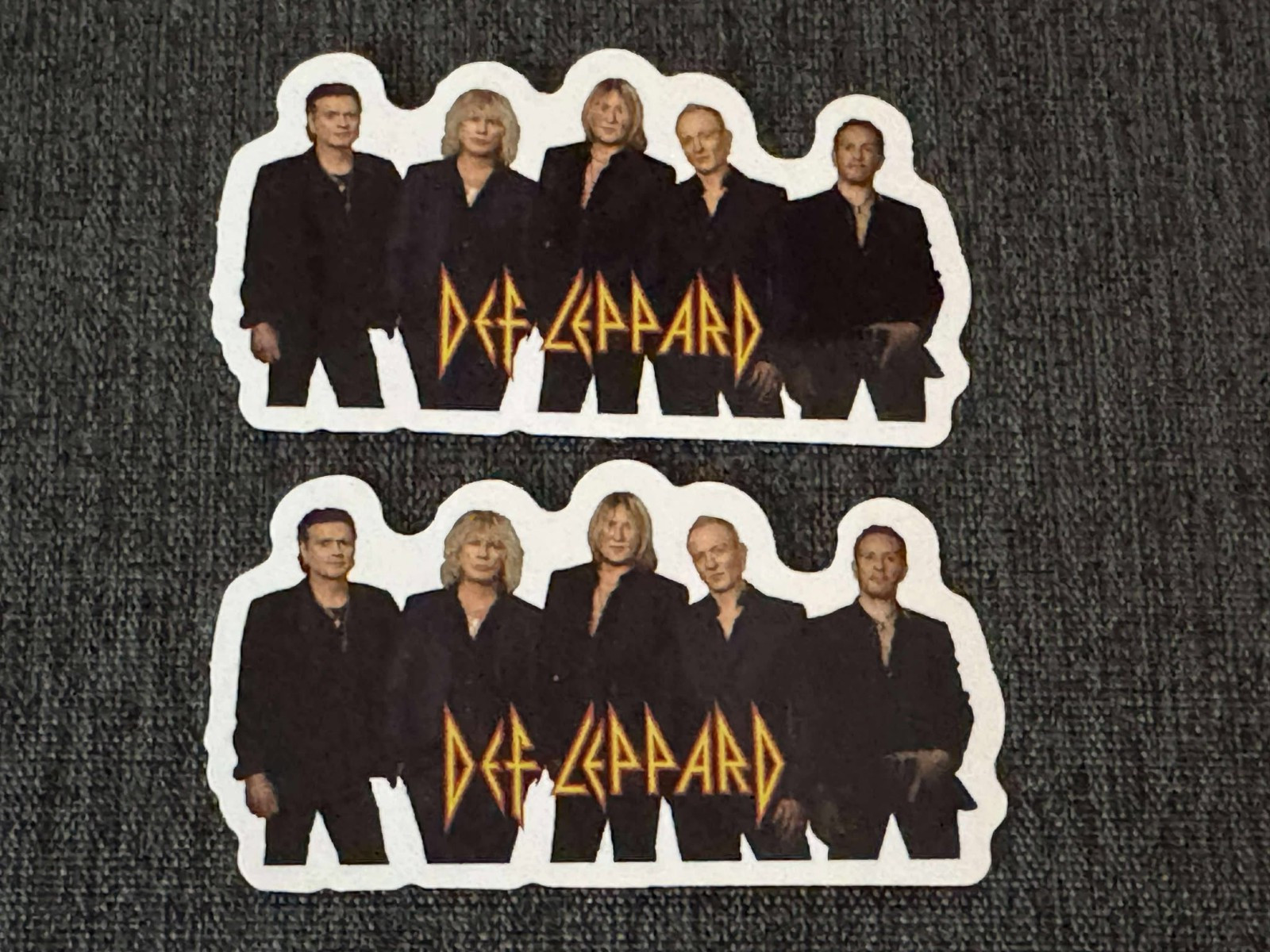 Lot (2) DEF LEPPARD 1 1/2" x 3" Band STICKERS Hysteria FAST! FREE SHIP