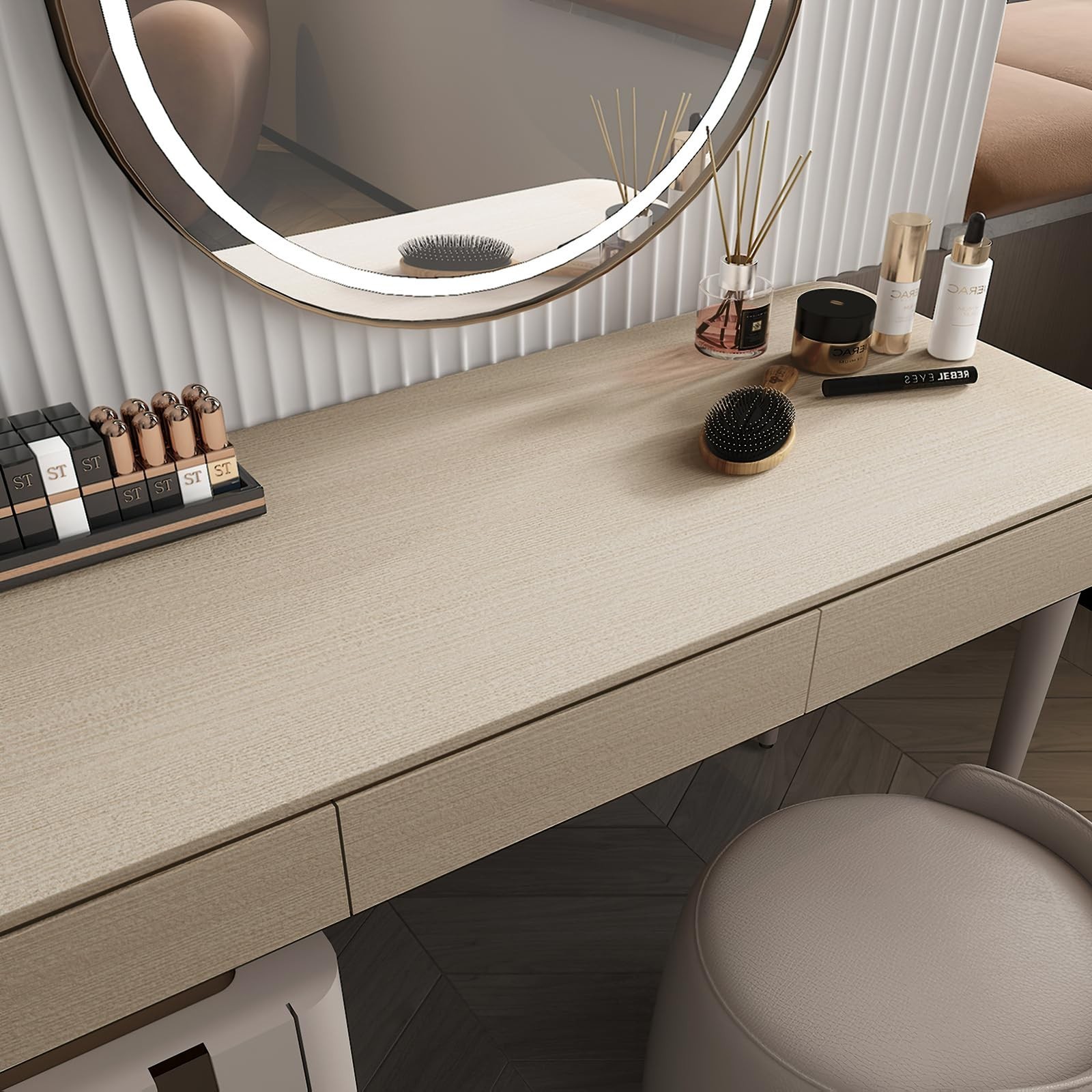 Cream Wood Grain Contact Paper Peel and Stick Wood Wallpaper Waterproof Remov…