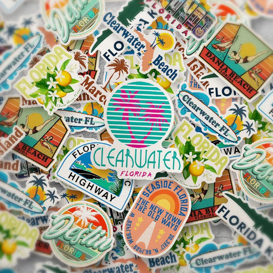 100pcs FLORIDA Stickers, Beach Travel Vacation Stickers, #075163