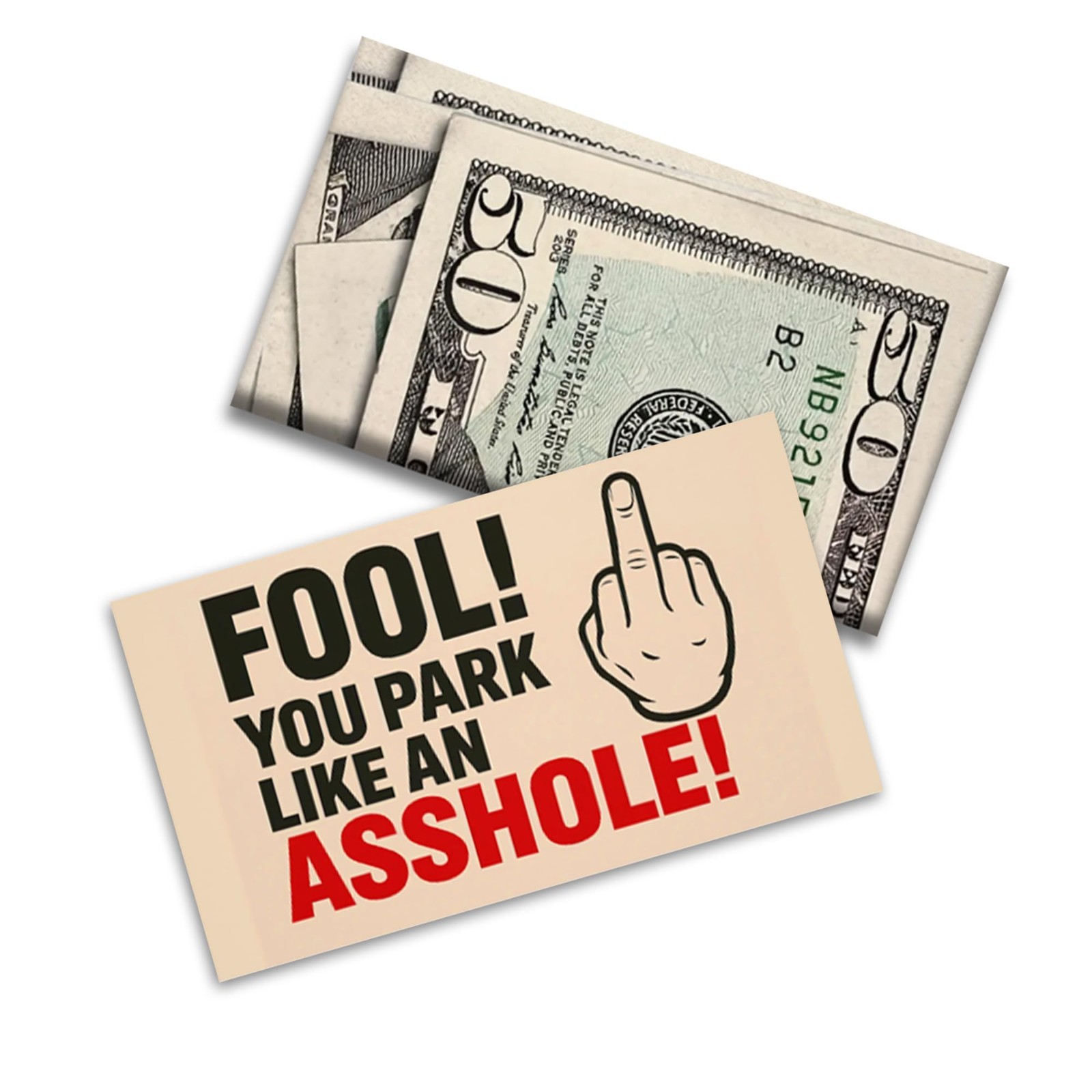 Funny Parking Prank Cards – "You Park Like an A*shole" – 50 Realistic Gag Gift N
