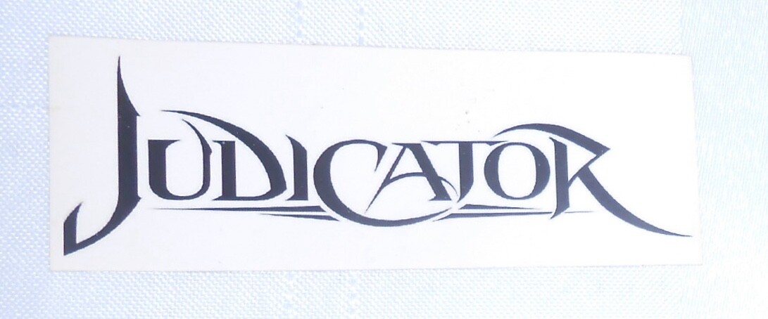 Judicator Small Bumper Sticker RARE Metal 4×1.5