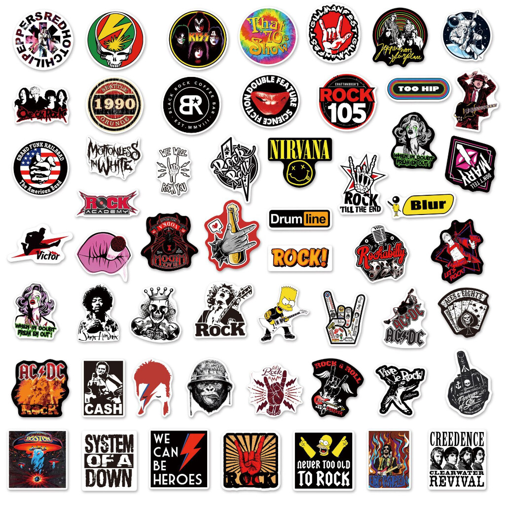 100/50 Punk Rock Music Band Rock and Roll Sticker Packs