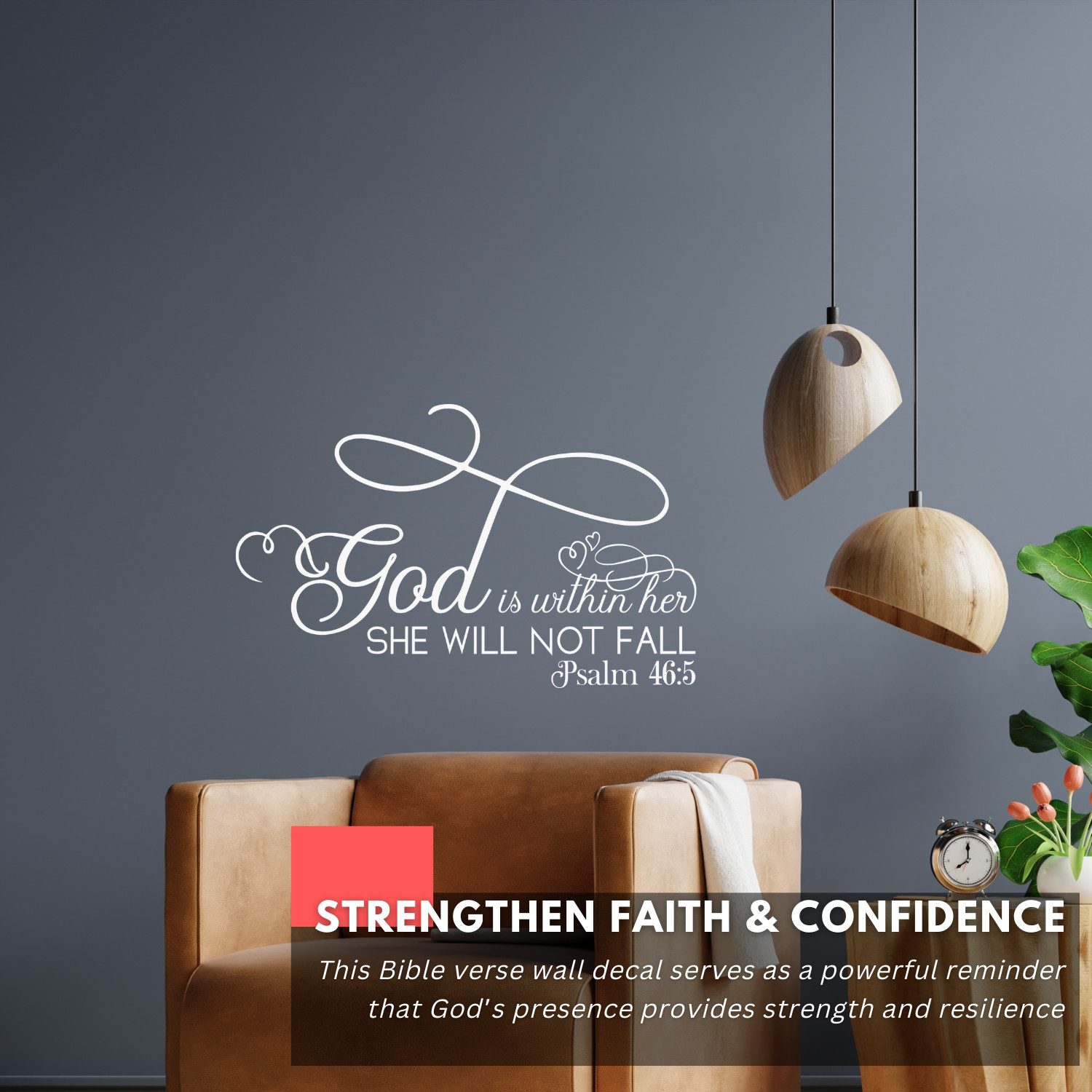 God is Within Inspirational Religious Wall Decal Sticker Quote Home Vinyl Decor