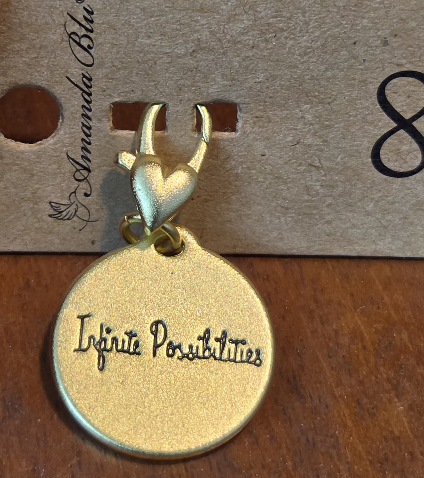 NEW Amanda Blu INFINITY SIGN Charm INFINITE POSSIBILITIES Gold Silver Tone