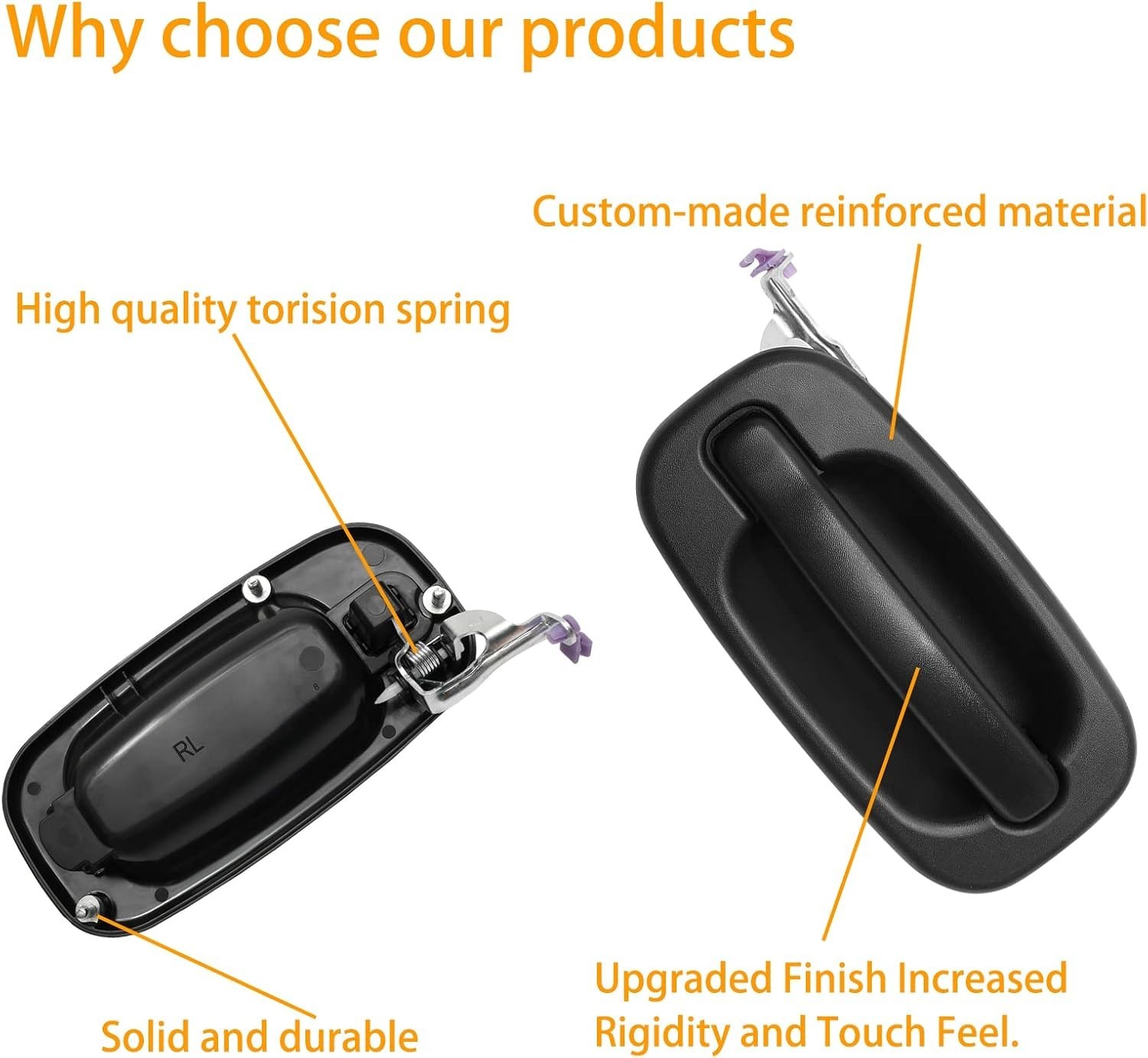 Exterior Door Handles Set, Compatible with 1999-2007 Chevy Silverado Suburban Ta