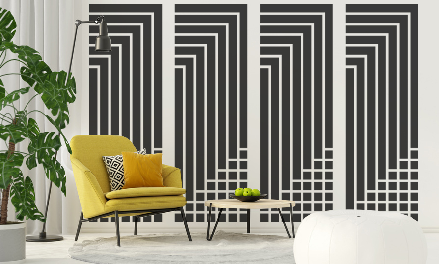 Mid Century Decals, Mid Century Decor, Retro Decals, Retro Decor, Geometric Wall