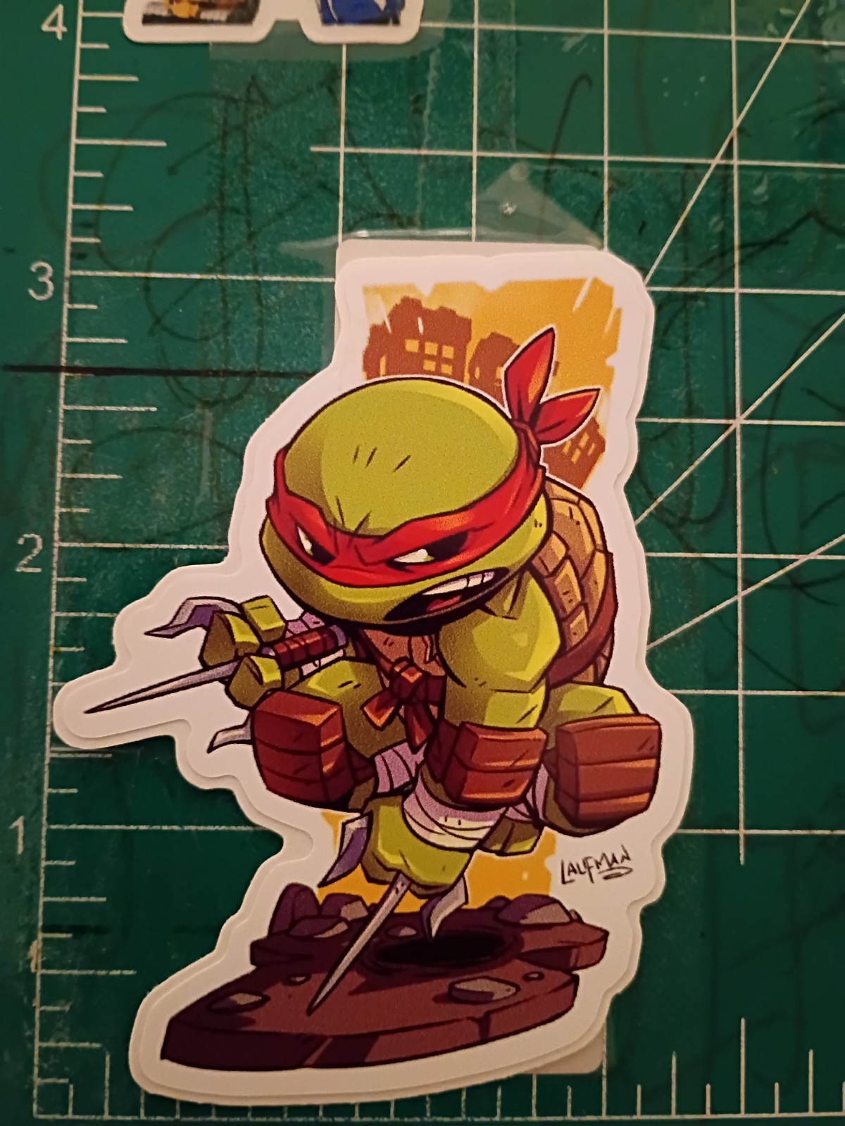 TMNT STICKER X RAPHAEL STICKER X HIGH-GLOSS DIE-CUT VYNIL STICKER 3X2 INCHES