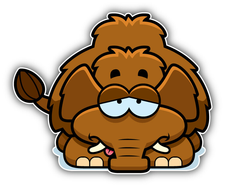 Little Mammoth Car Bumper Sticker Decal