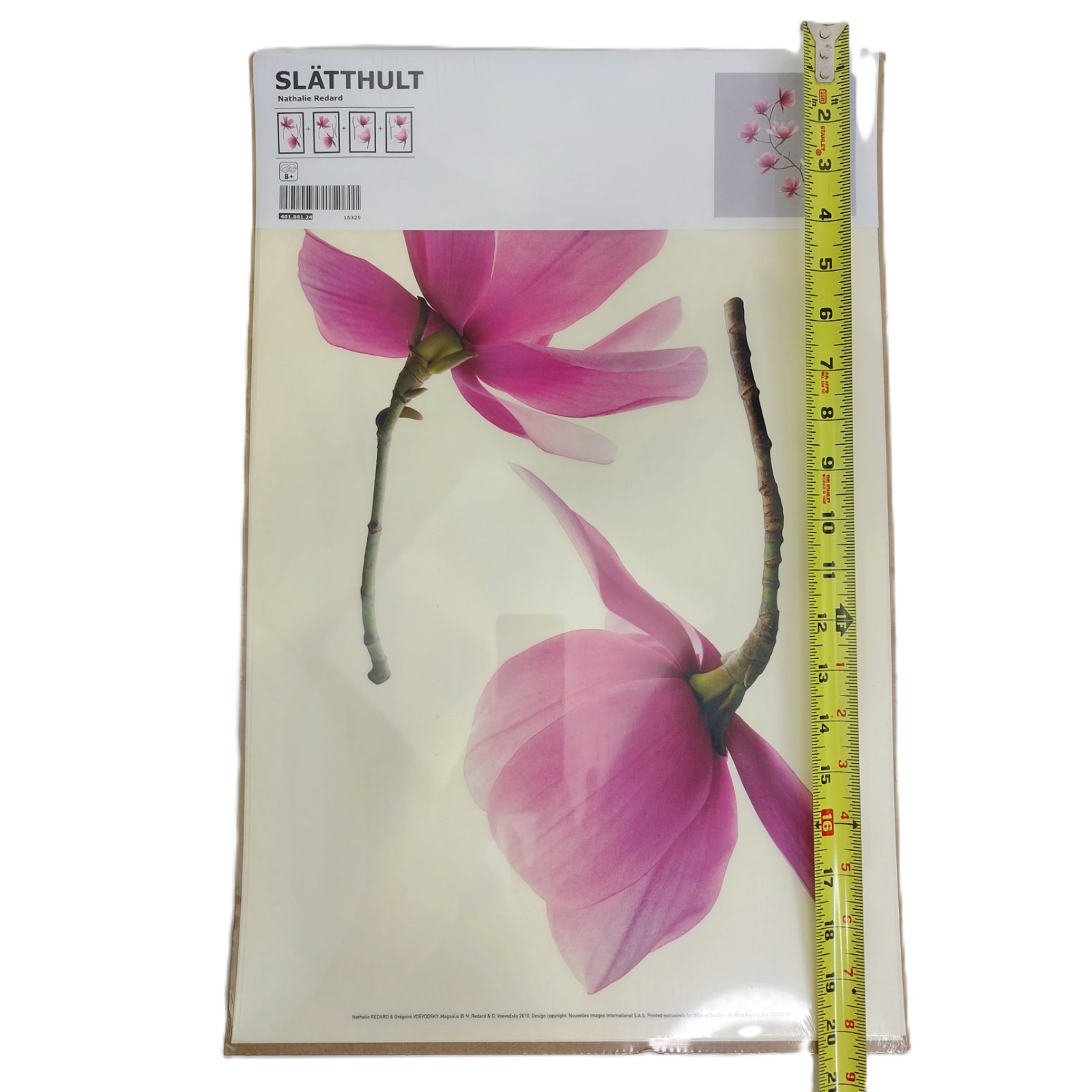 Sealed IKEA Slatthult Pink Magnolia Flowers Stickers Wall Decal 401.861.24 NOS