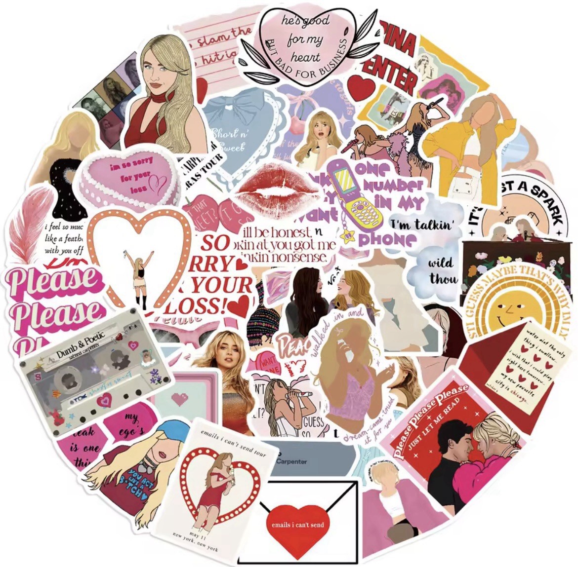 Popstar Musical Stickers Style 50pk Fun Girl Popstar Singer Stickers Mix Purple