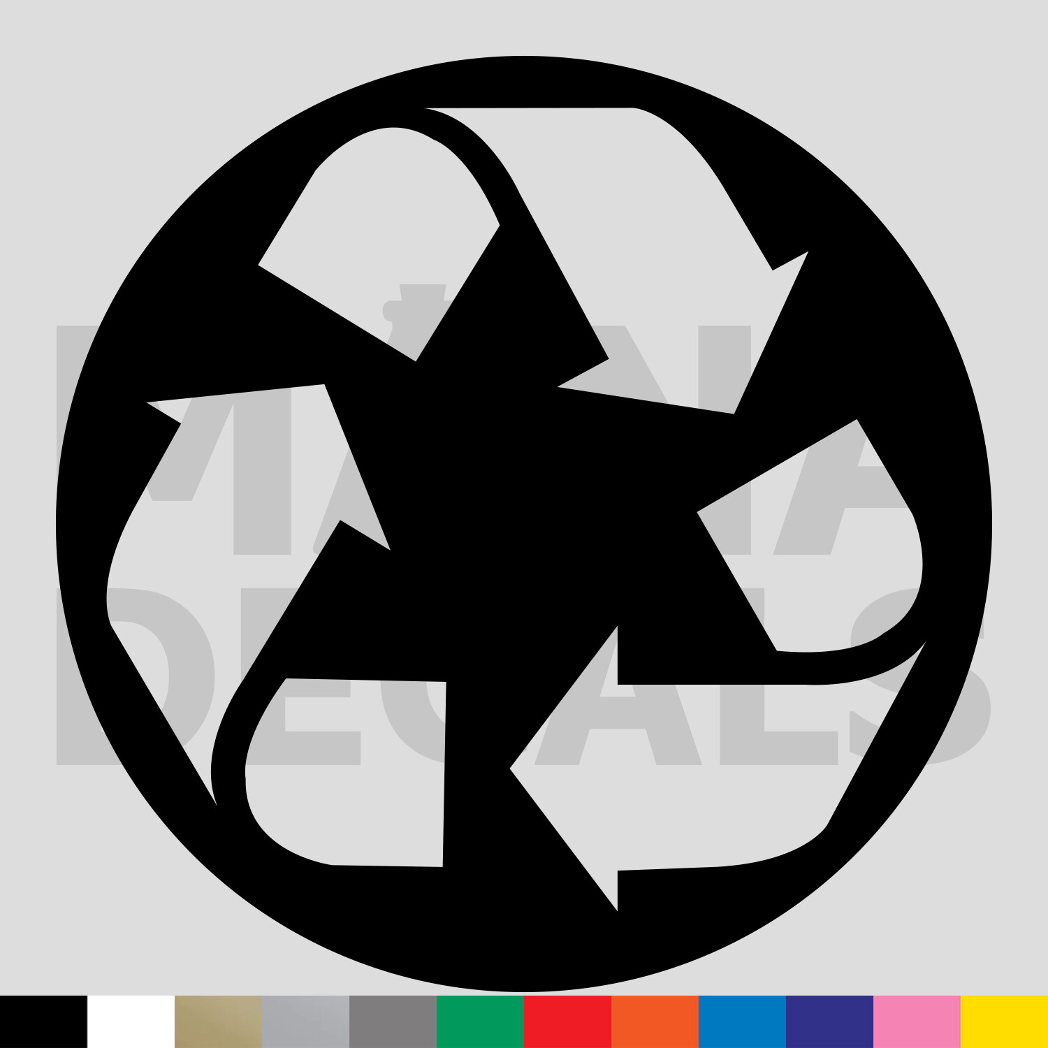 Recycle Symbol Vinyl Die Cut Decal Sticker – Reduce Reuse Sign