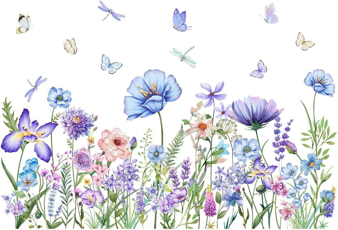 Wildflower Window Cling Butterfly Glass Decals for Bird Windows Strike Preventio