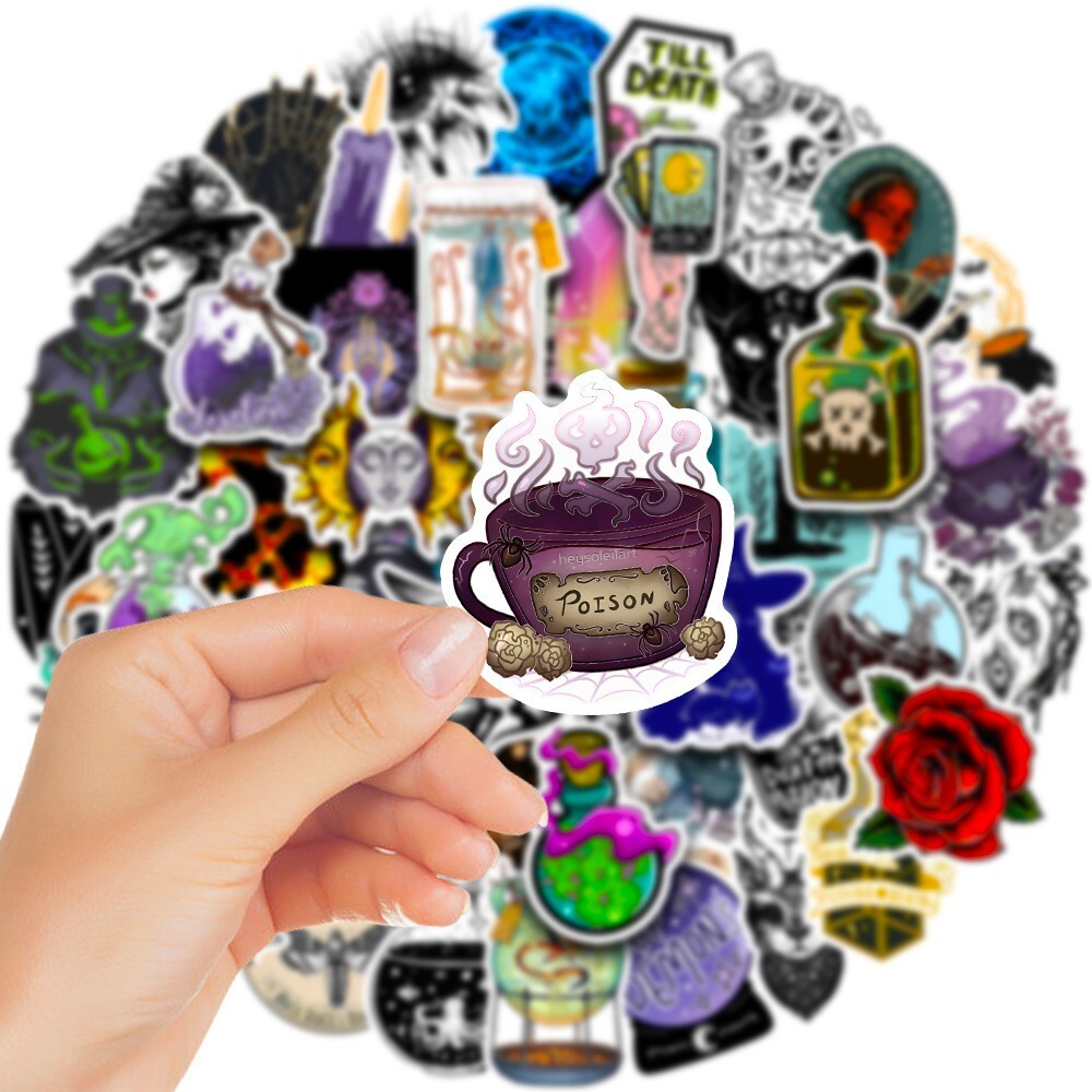 200pcs SPIRITUAL Stickers Pack,Crystal Potion Gothic Halloween Stickers,#196-199