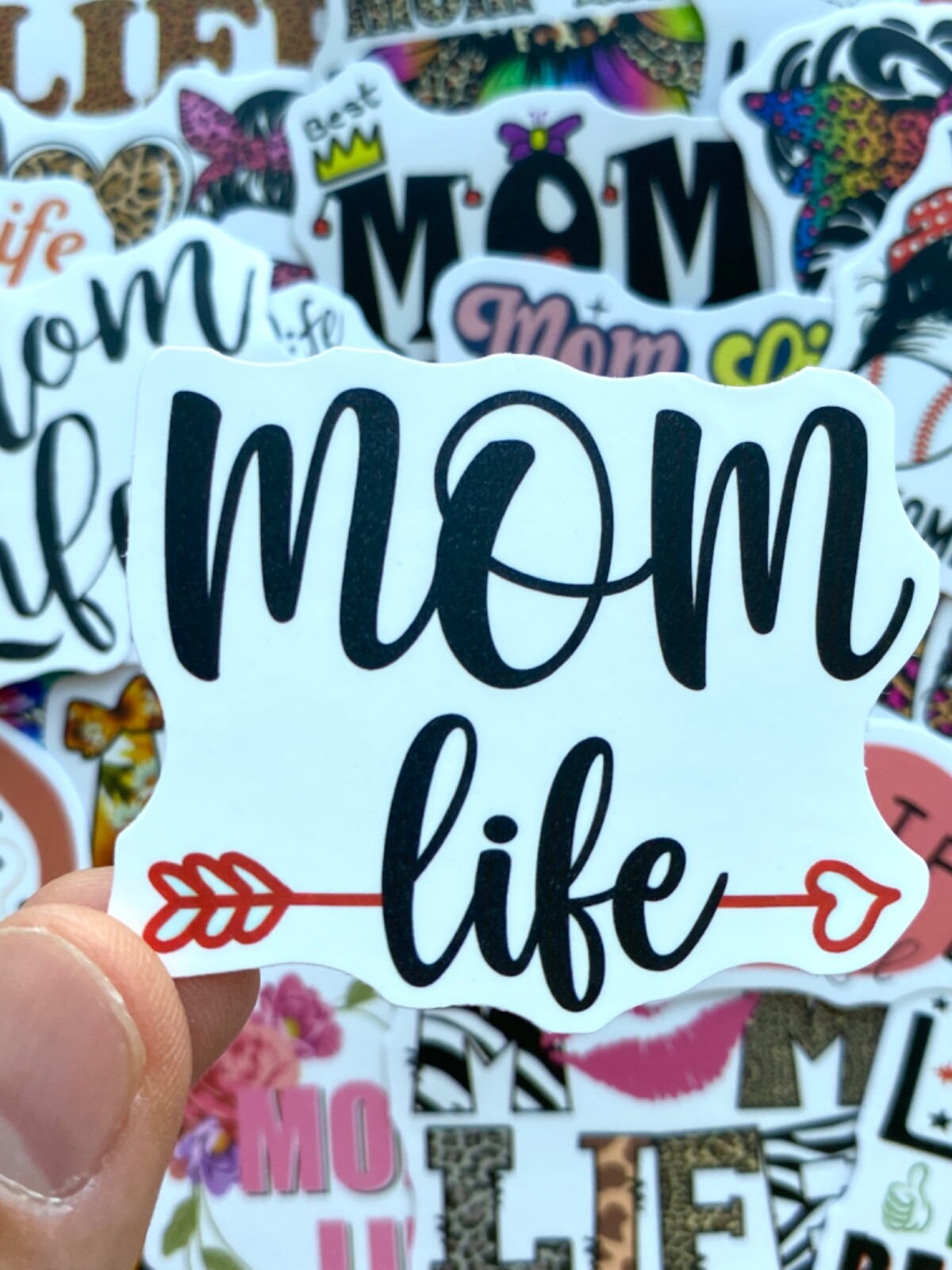 5-50 pcs Mom Life Stickers, Love Mom Vinyl Laptop Phone Decals Stocking Stuffer