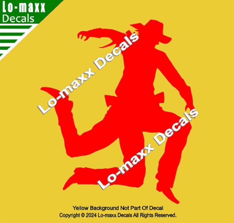 3 Legged Cowboy Western Whimsy Car Truck SUV Premium Quality Vinyl Decal