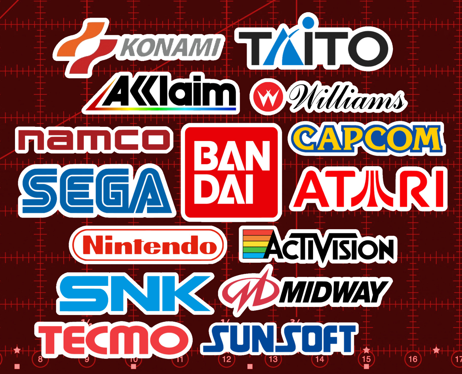 15 Arcade Company Stickers – White, Clear or Holographic – Video Games Pac-Man