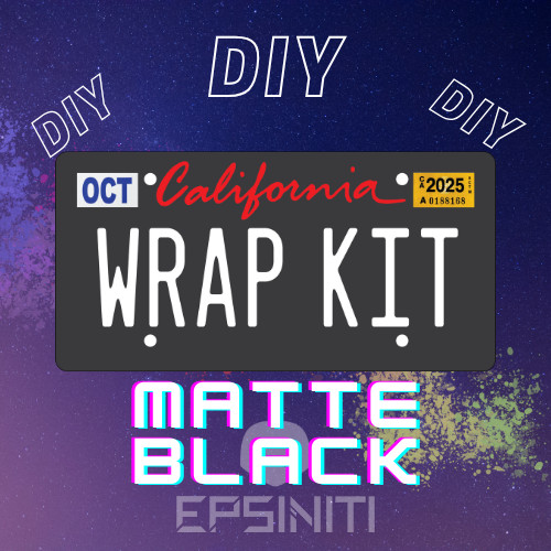 Cherry Red and White Gloss California Plate Wrap DIY Kit Matte Black
