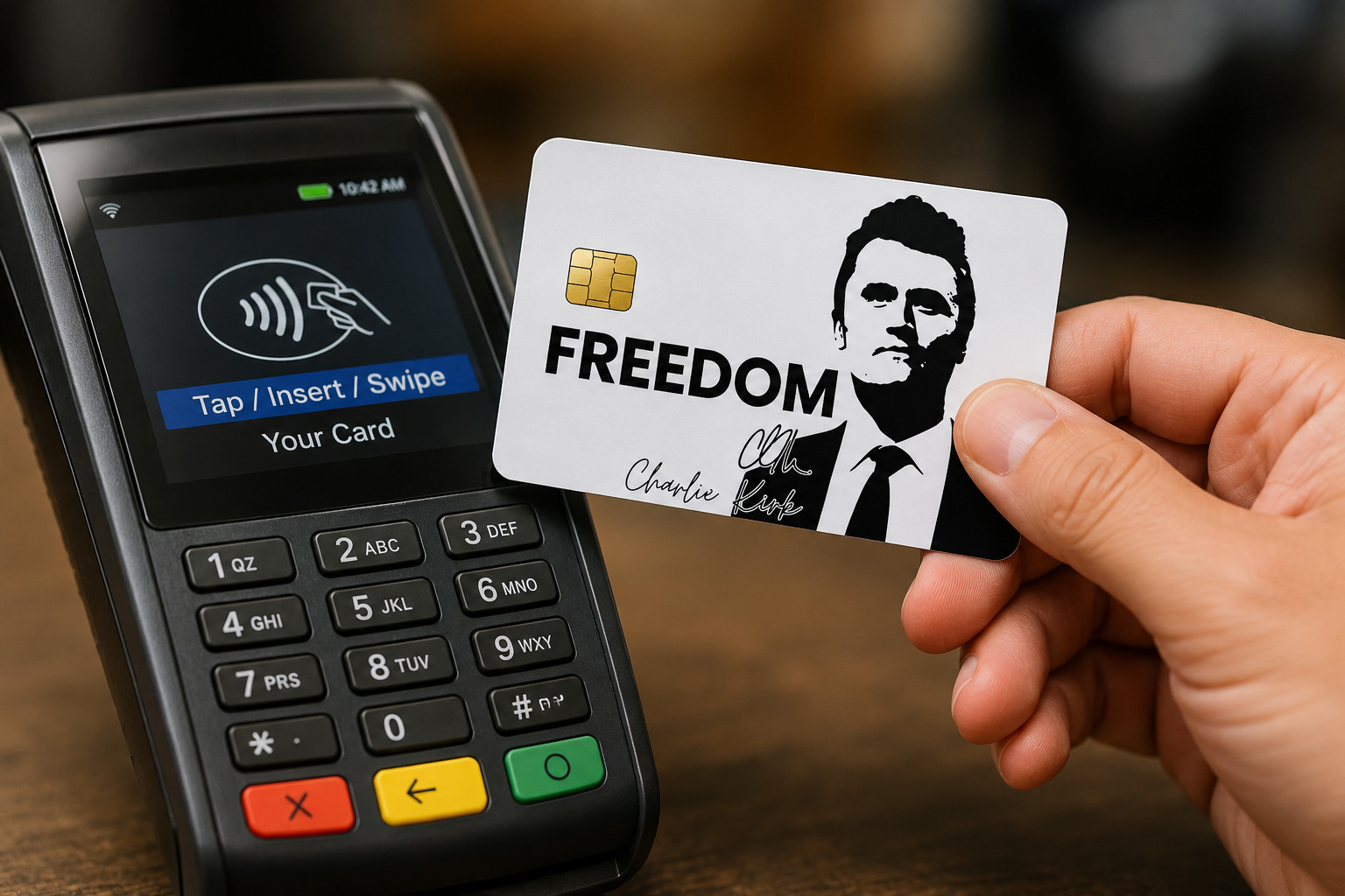Charlie Kirk "Freedom" Credit Card Vinyl Skin – Premium Quality Die-cut Decal