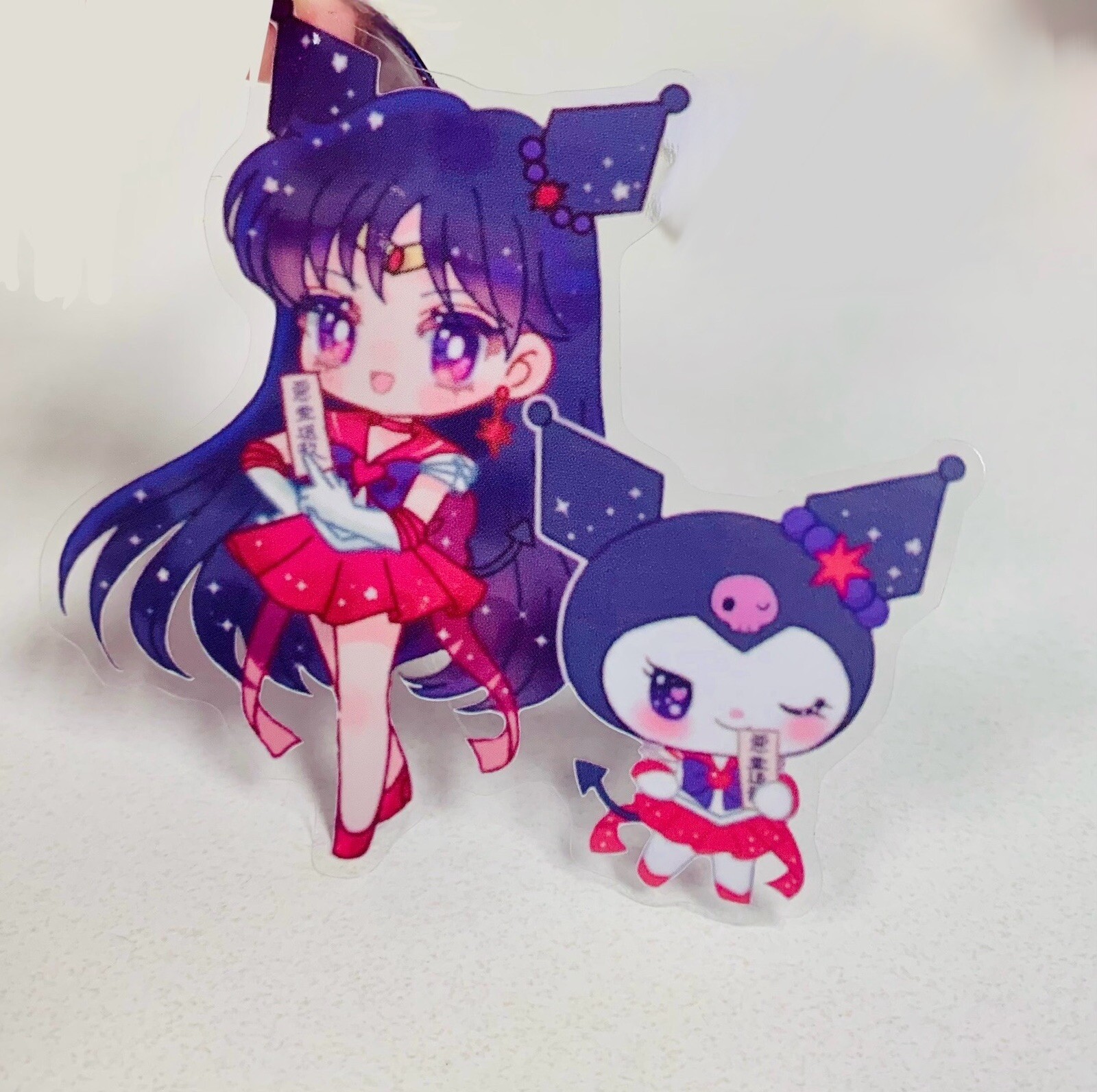 Sticker – Sanrio Kuromi X Sailor Mars Kawaii Decal, 3.5” Moon Clear Glossy