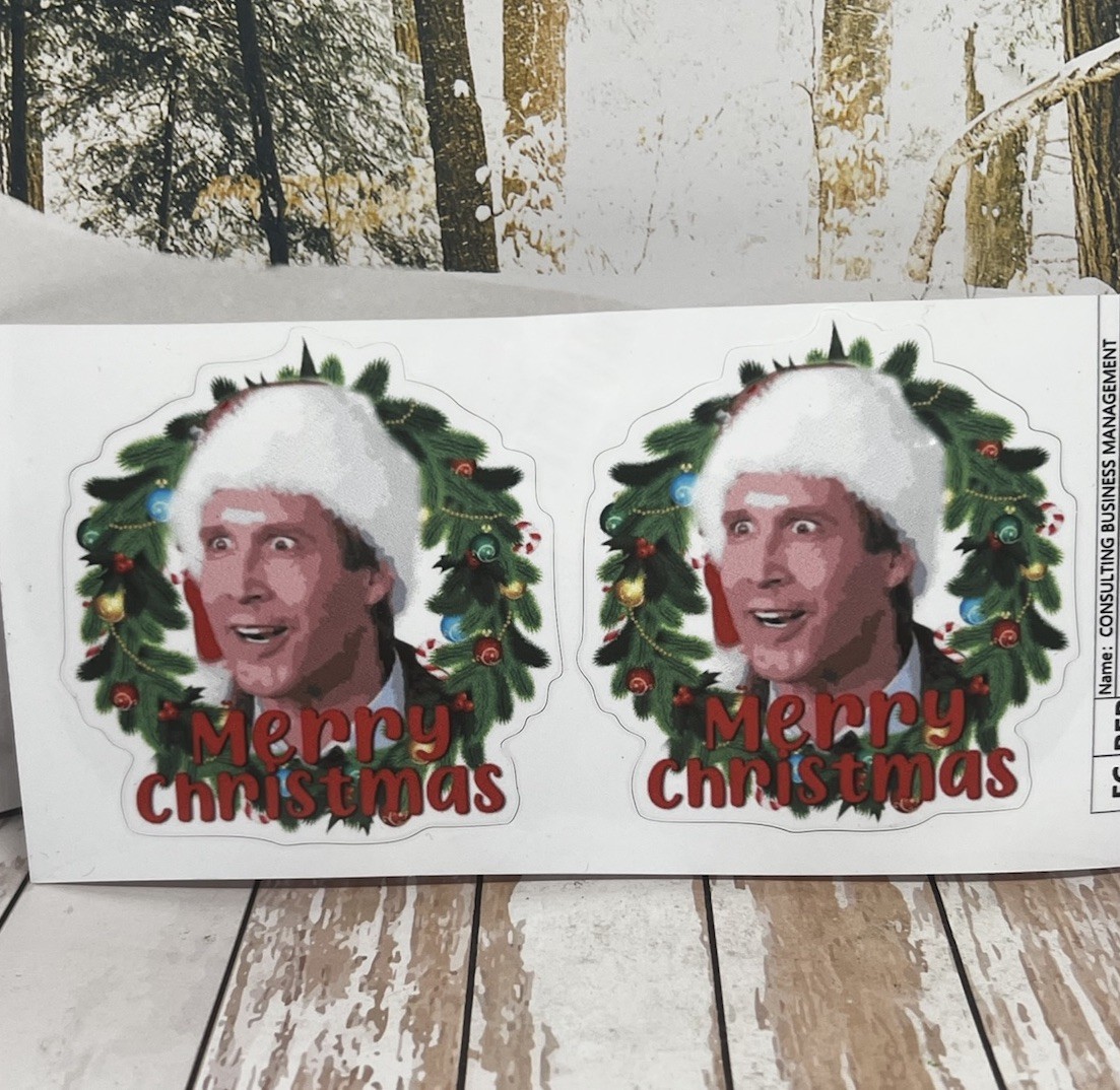 2X Clark Griswold Merry Christmas Vacation Movie Decal Sticker Laptop Car Truck
