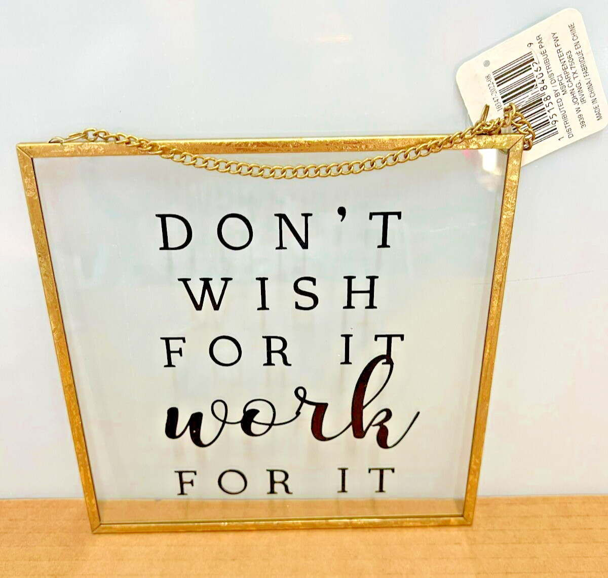 Inspirational Quote, Glass Framed Art, Wall Decor, Size: 7" x 7", 172MSC