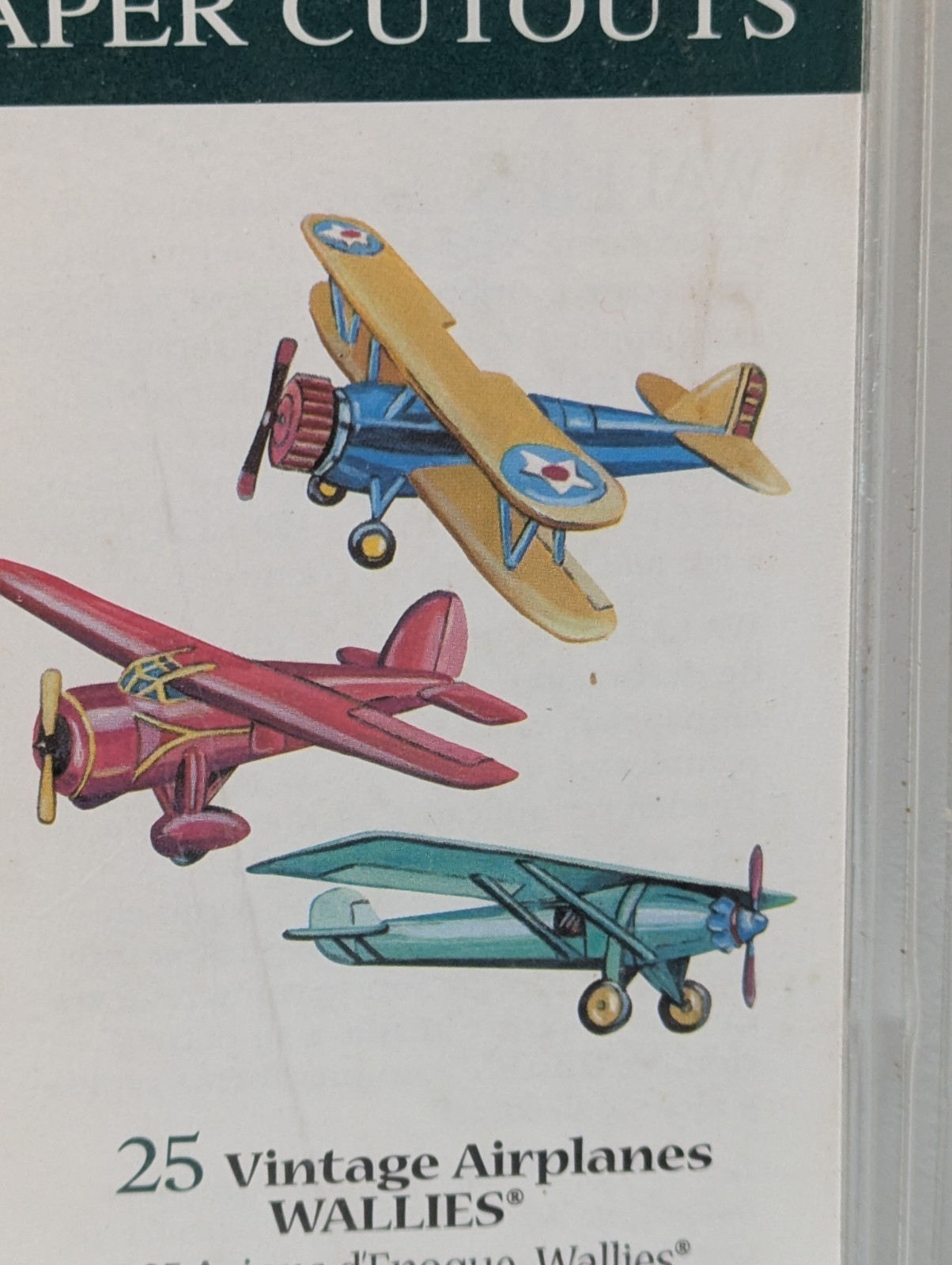 Vintage Wallies Kids Boys Wallpaper Cutouts Pre-pasted Airplanes Set of 25 New!