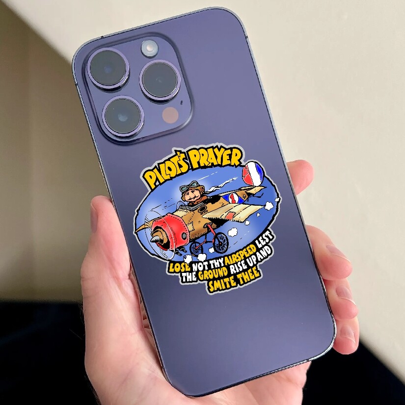 Pilot's Prayer Funny Retro Decal Pilot