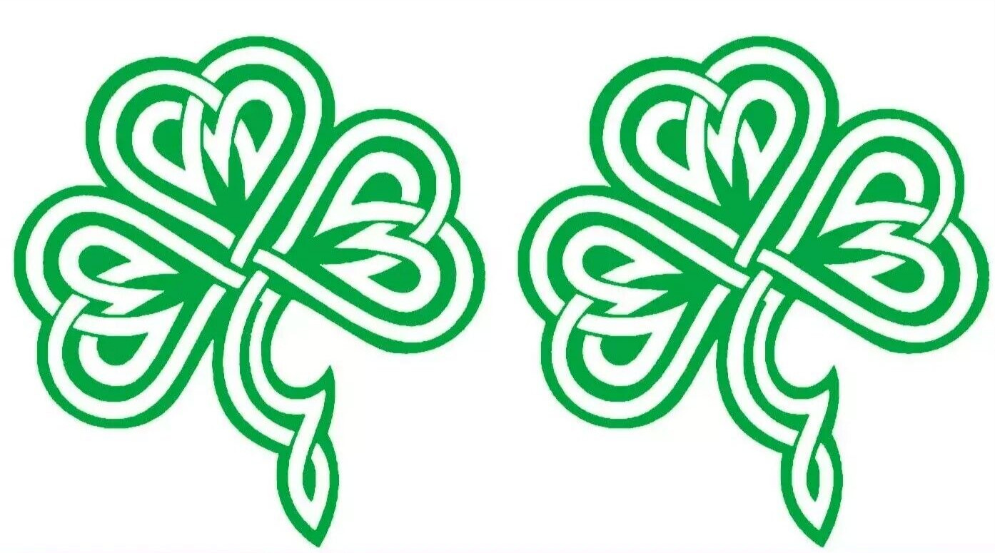Celtic Knot Clover Shamrock 2 Green Vinyl Graphic Decal Car Truck Windows laptop