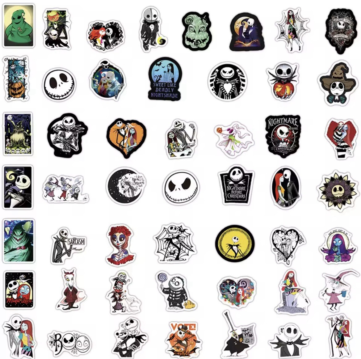 Nightmare Christmas Character Stickers 50pk Random Scary Christmas FREE SHIPPING