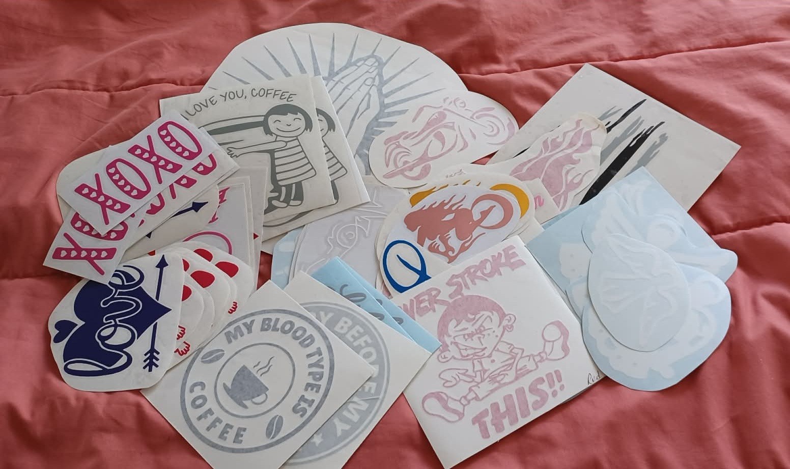 Vinyl Decals Assorted Mixed Lot Various Sizes and Themes 341 pieces
