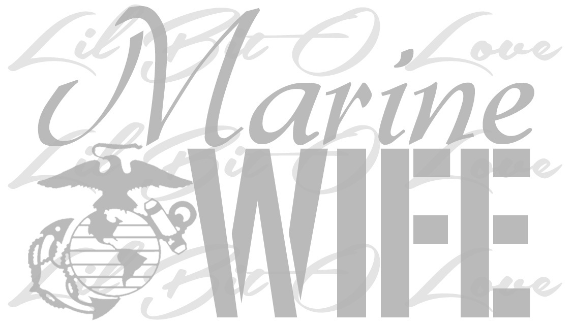 EGA Marine Wife Vinyl Decal – United States Marine Corps USMC Sticker Auto Car