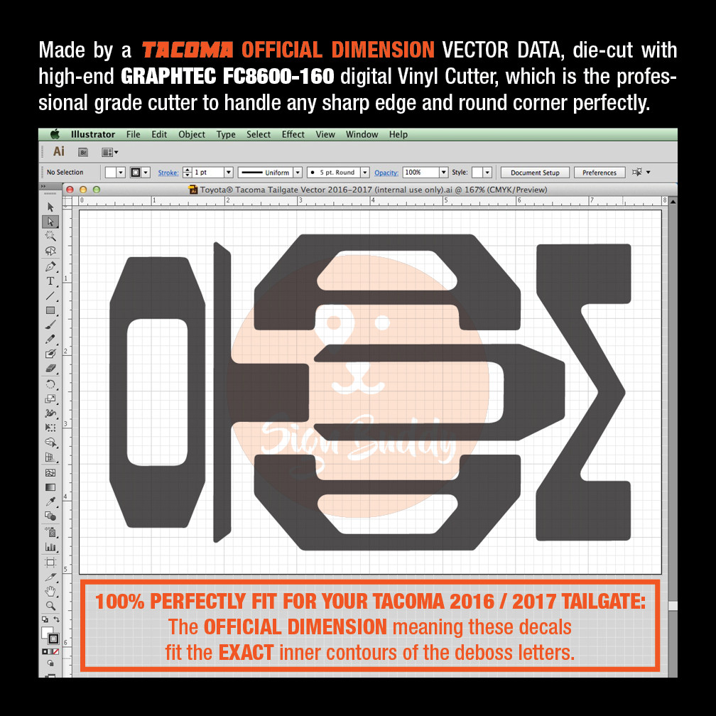 [Matte Black] Tailgate Letters Sticker Vinyl Decals for TACOMA 2014 – 2023