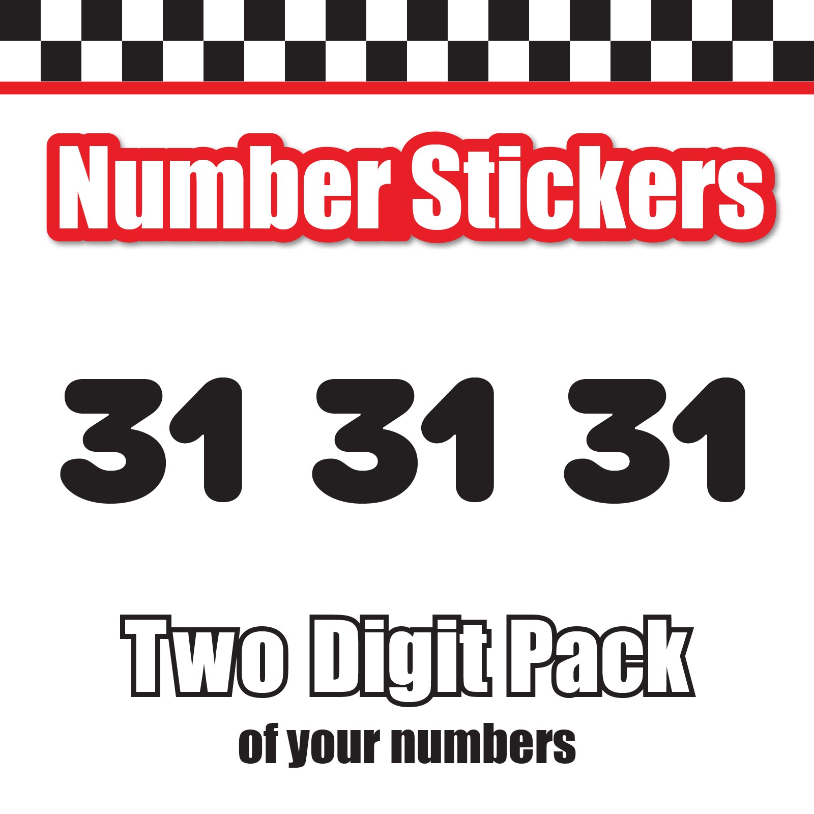 3x 3 Digit Custom Single Number Stickers Decal Locker Door Mailbox Rounds Black
