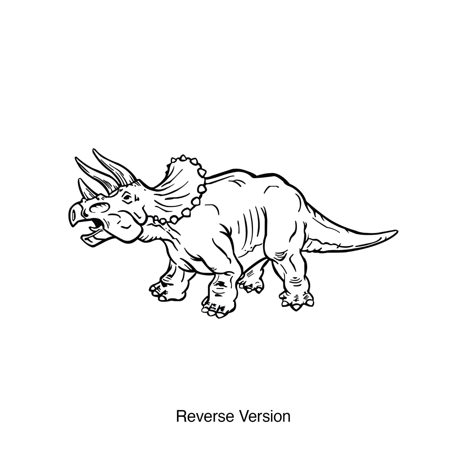 Jurassic Dinosaur Wall Decal. Triceratops Dino World for Kid's Playroom Decor.