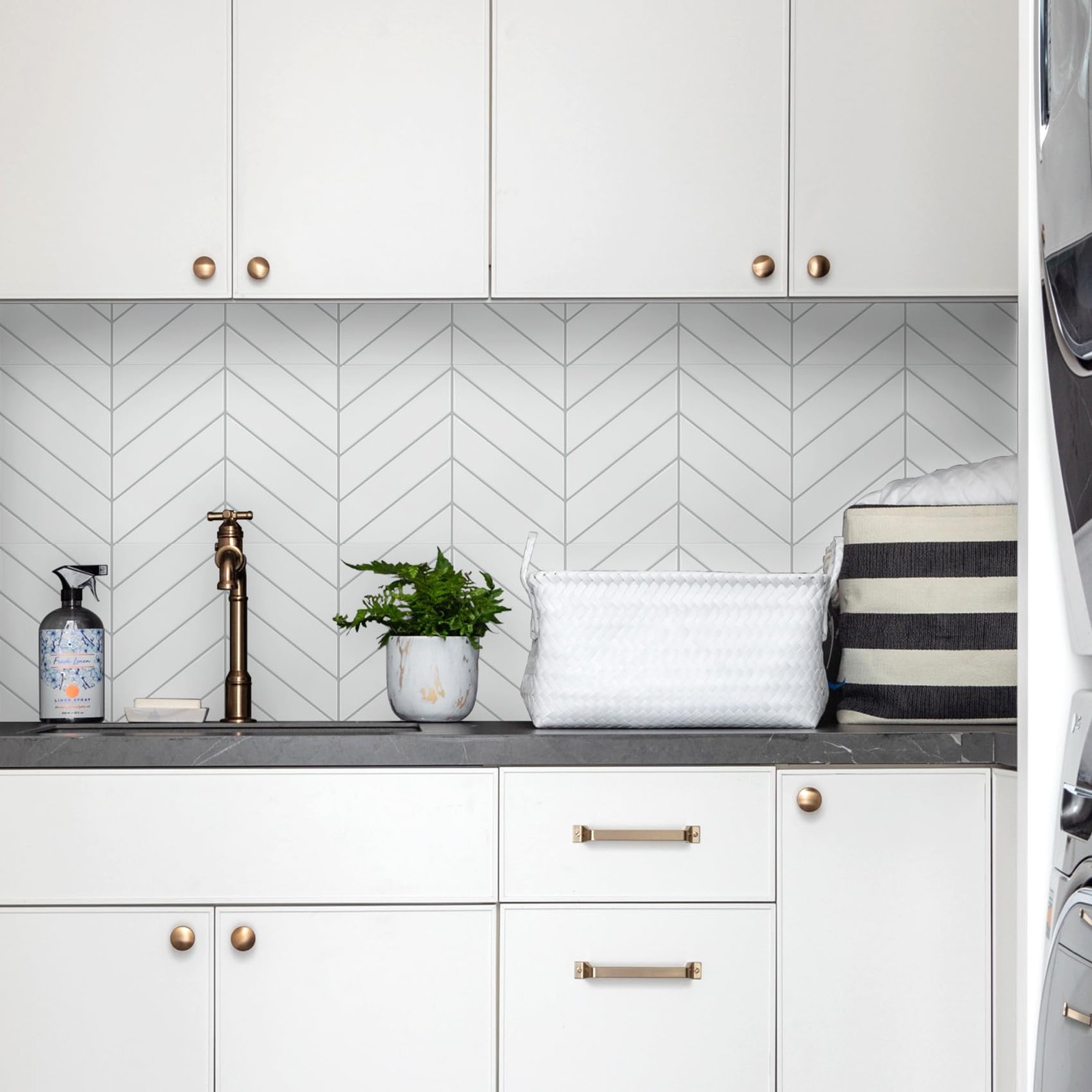 10 Sheets Thicker Herringbone Peel Stick Backsplash, 12.6”×9.7” Self Adhesive