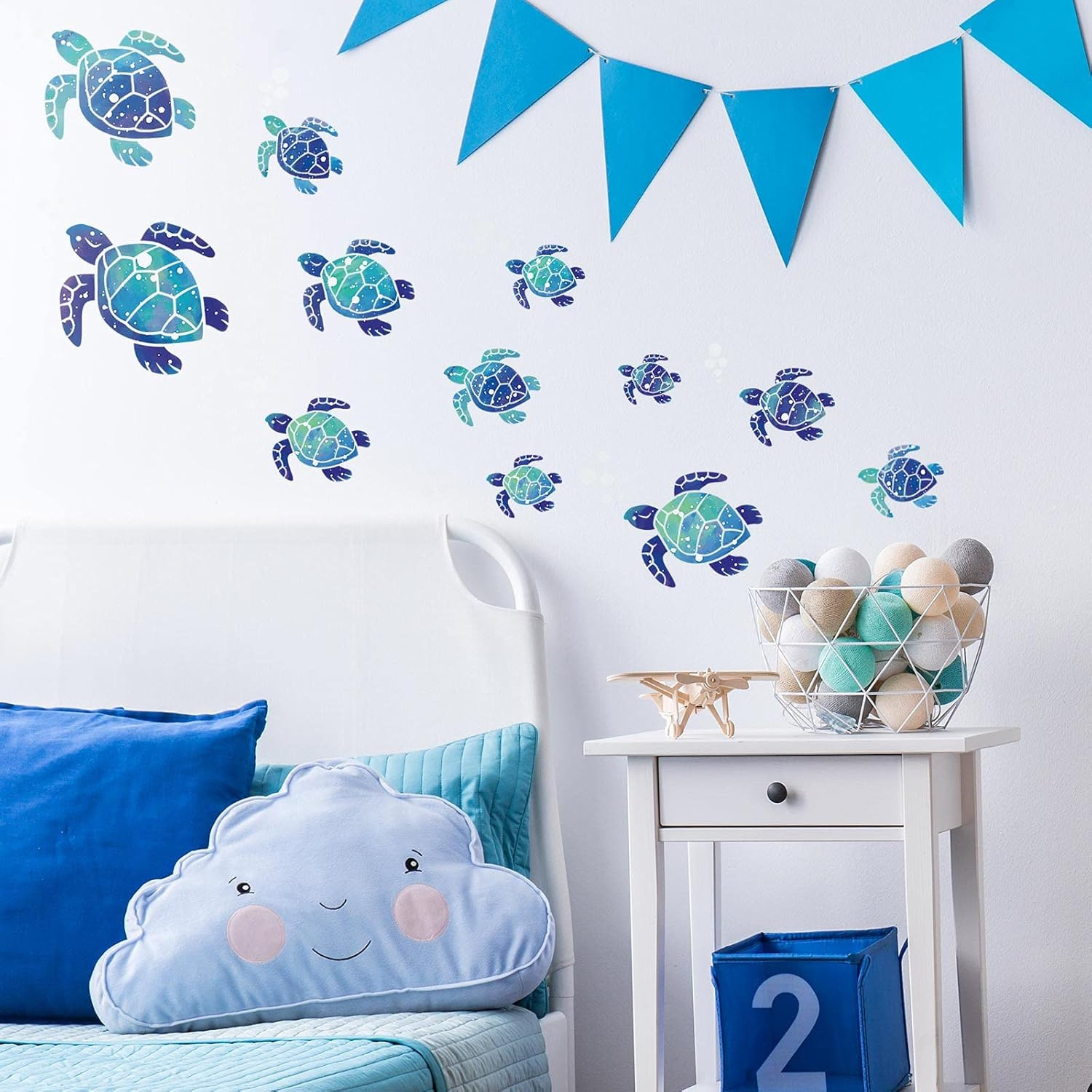 Sea Turtle Wall Decals Ocean Turtle Stickers Underwater Waterproof Decoration