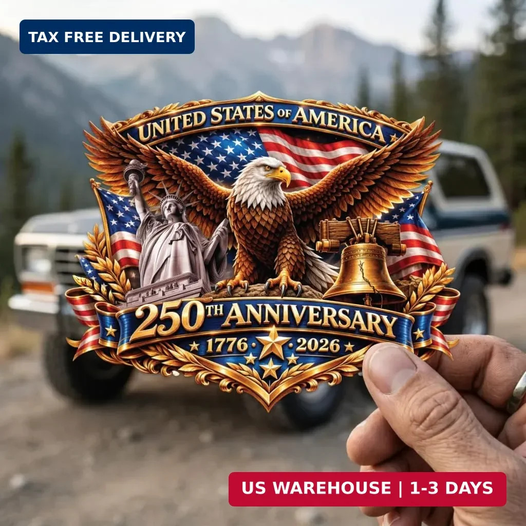 2pcs 250th Anniversary USA Car Decal Sticker, Patriotic Bald Eagle 1776-2026 Vin
