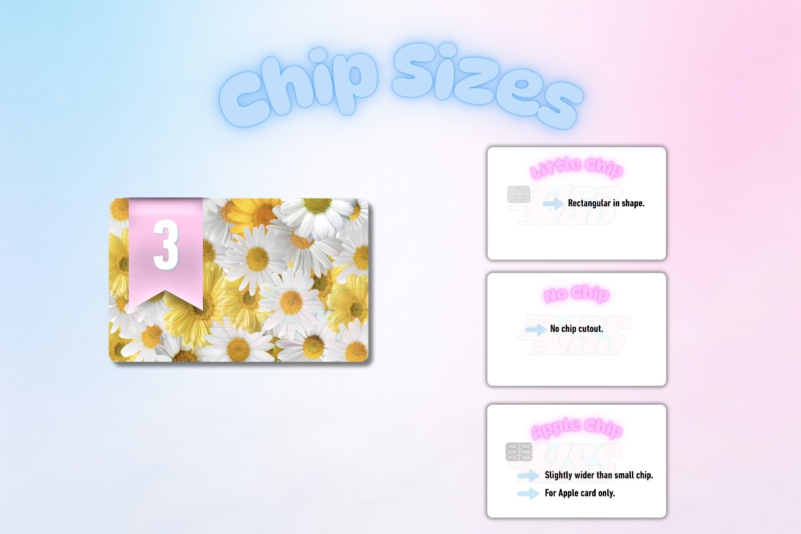 3‑Pack Flower Inspired Card Skins –Vinyl Credit & Debit Card Covers | Durable