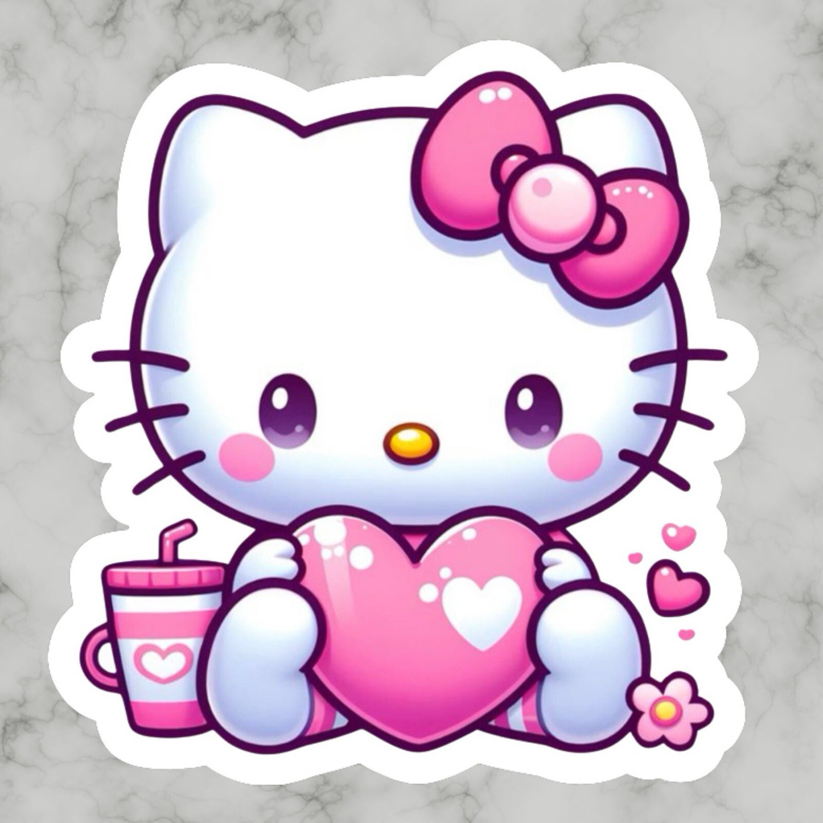 Hello Kitty, Cute Fun Adorable Glossy Vinyl sticker, Decal